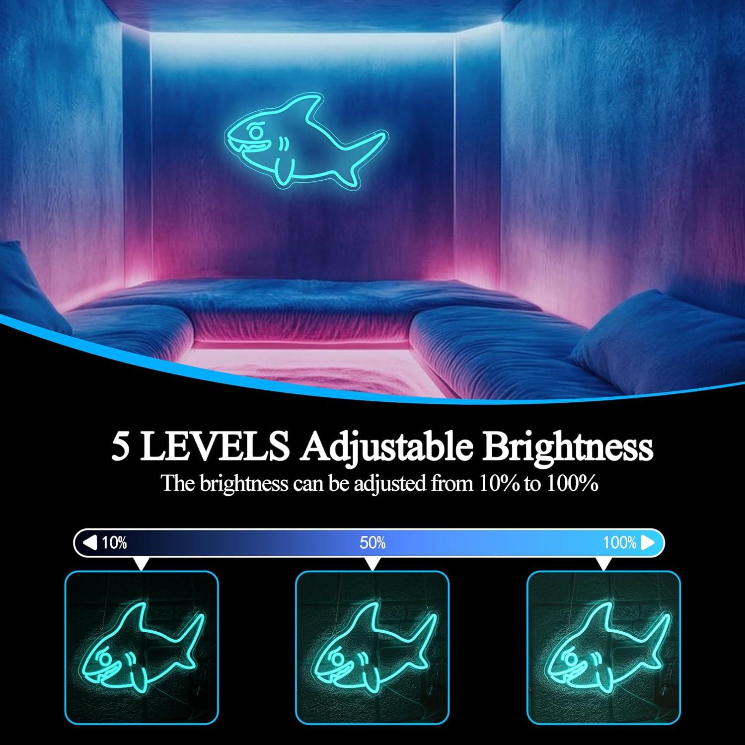Shark Neon Sign USB Dimmable L - Marine Zoo ulasan dan harga