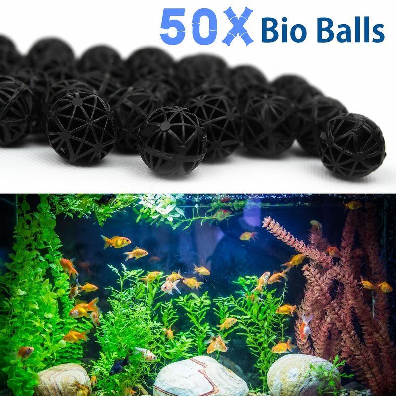 50Pcs 16mm Aquarium Bio Filter - Marine Aquarium Filter Media ulasan dan harga