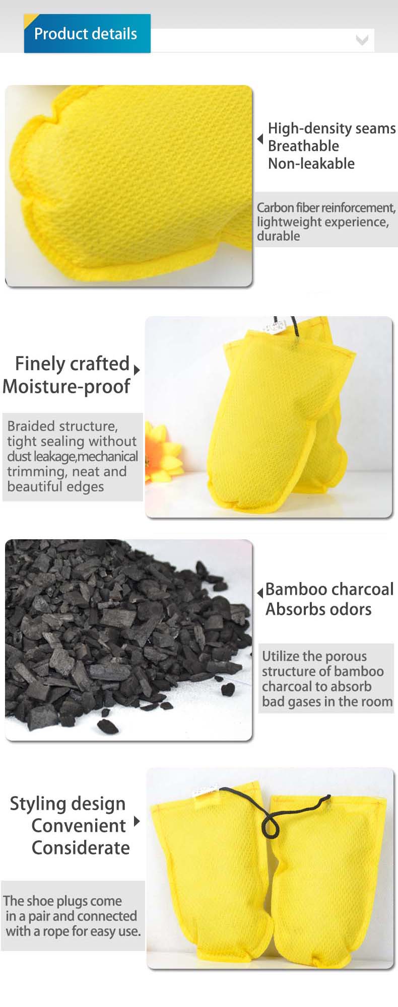 Bamboo Charcoal Shoe Inserts A - Activated Carbon Bag ulasan dan harga