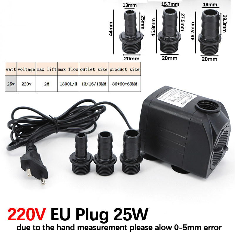 AC 220V 16W 25W Submersible Wa - Marine Aquarium Nano ulasan dan harga