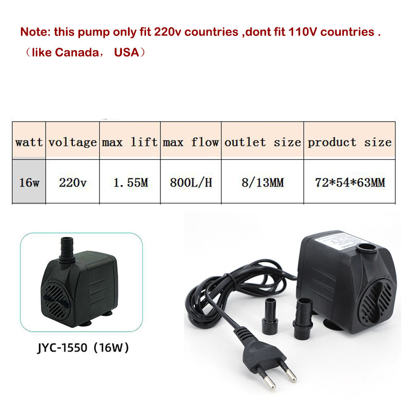 AC 220V 16W 25W Submersible Wa - Marine Aquarium Nano ulasan dan harga